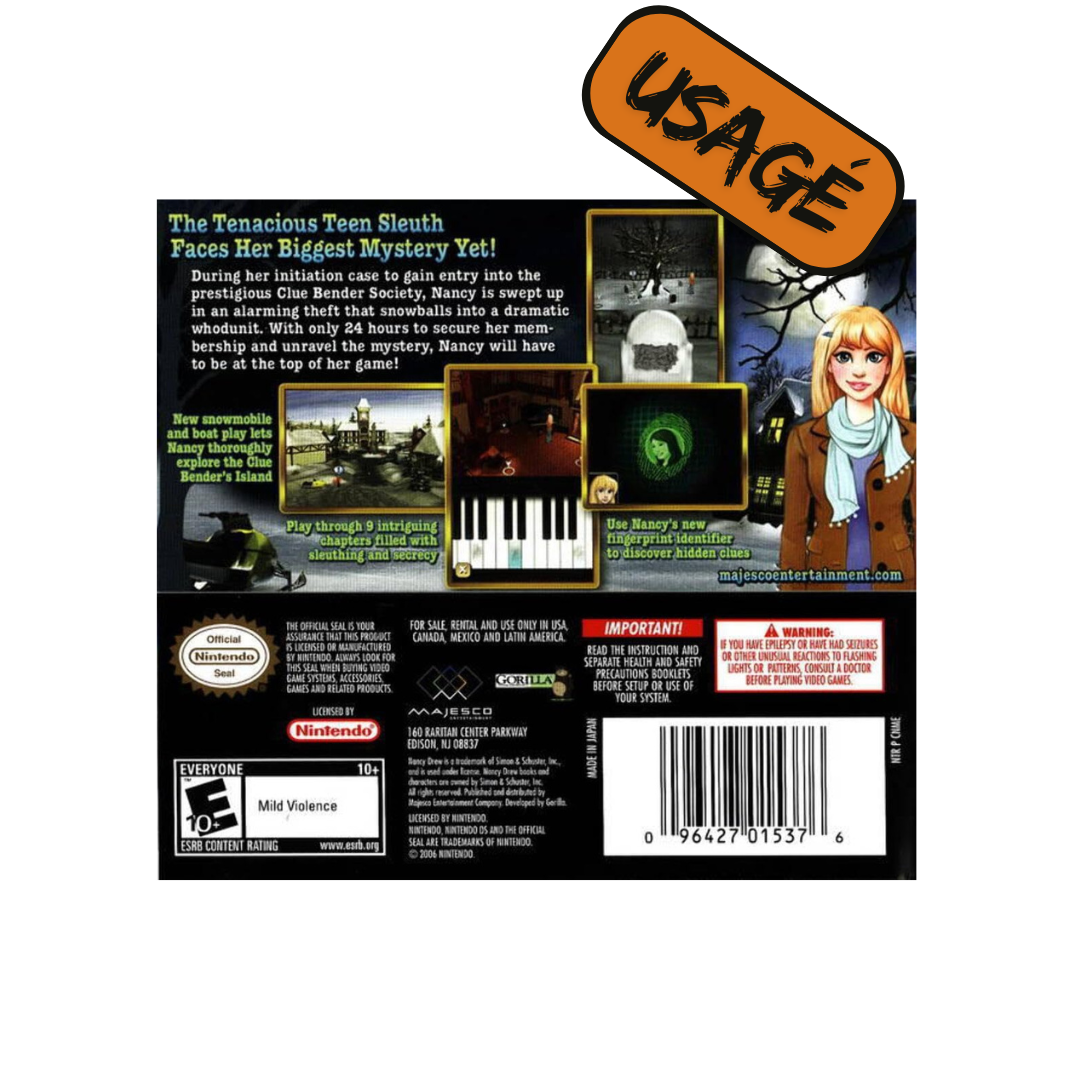 Nintendo DS | Nancy Drew The Mystery Of The Clue Bender Society - Usagé