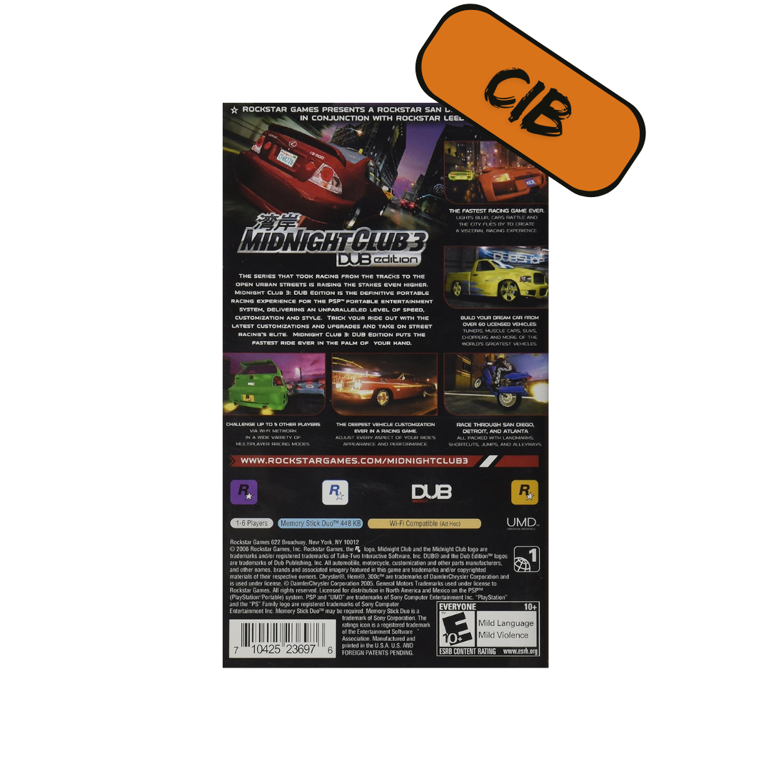 , Midnight Club 3 Psp Cib
