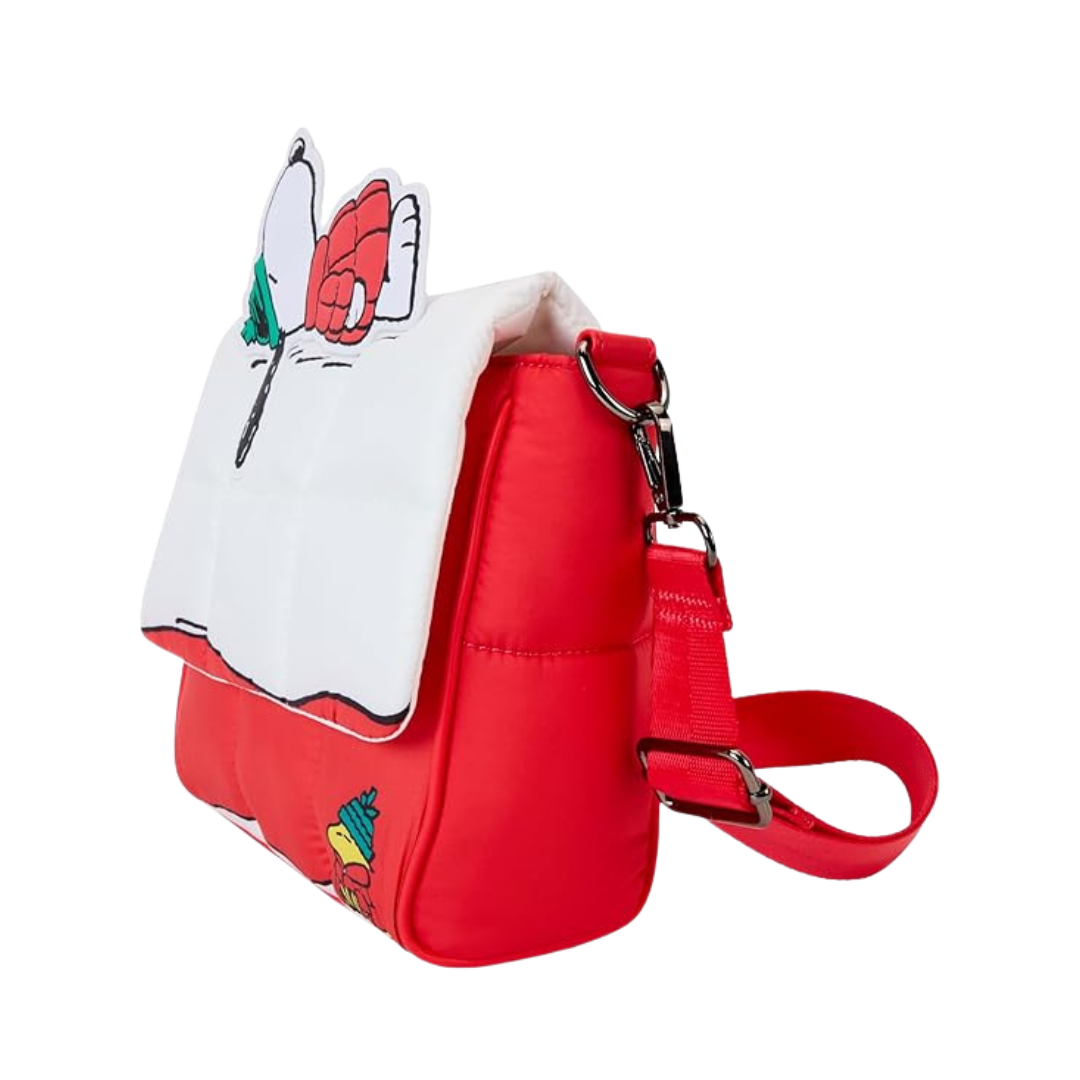 Loungefly | Sac à Dos - Peanuts Holiday Snoopy Doghouse Crossbody Bag